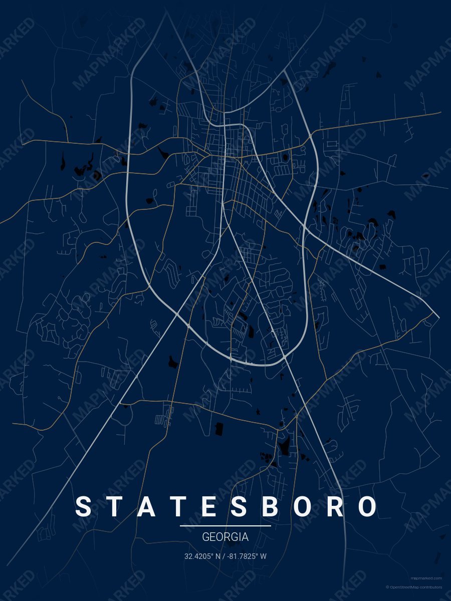 Blue, Gray & Gold Modern style sample on Statesboro
