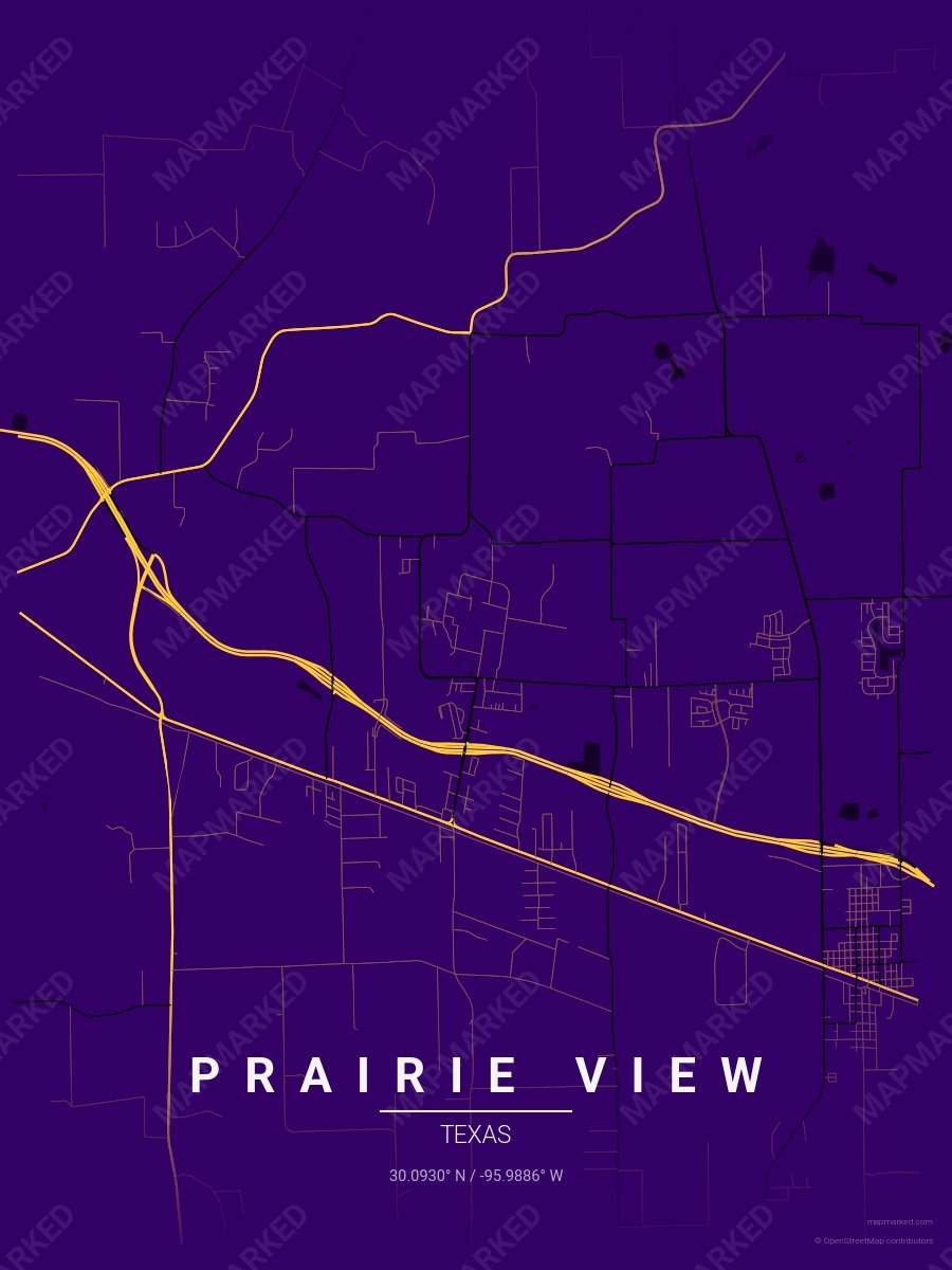 Purple, Gold & Black Nova style sample on Prairie View