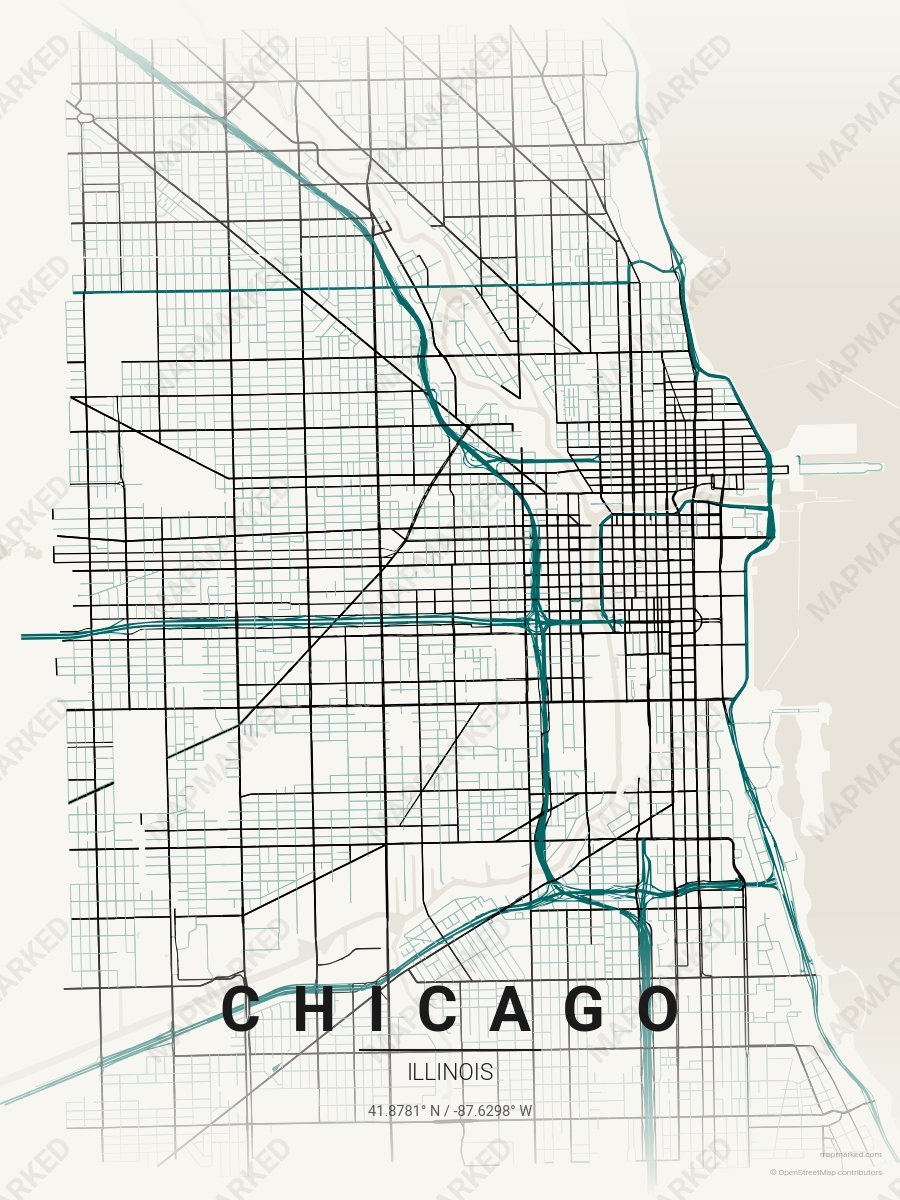 Cream, Green & Black Craft style sample on Chicago