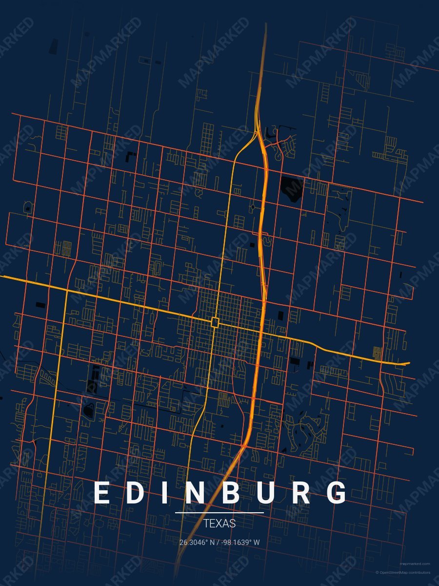 Blue, Orange & Dark Orange Duet style sample on Edinburg