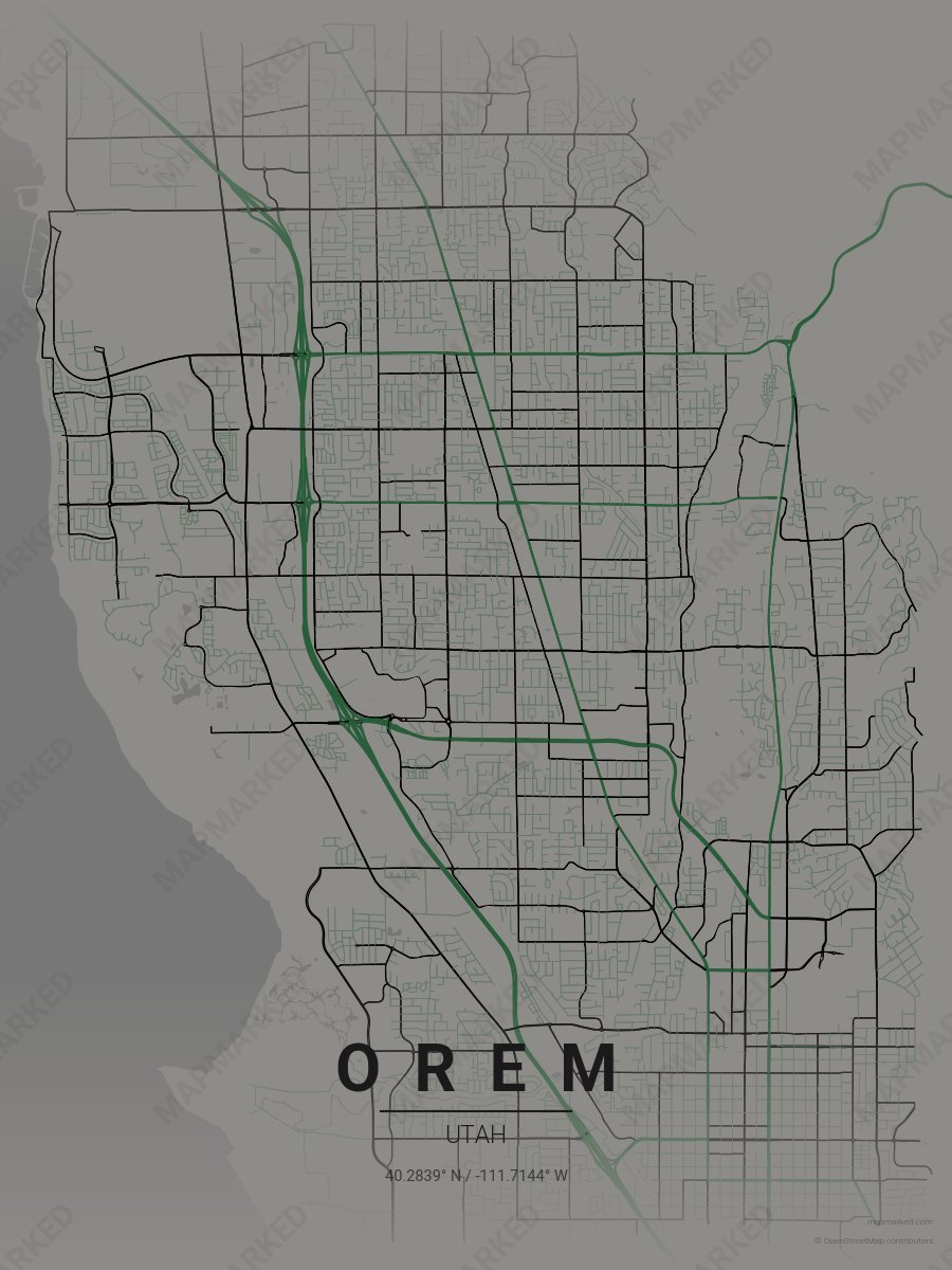 Gray, Green & Black Craft style sample on Orem