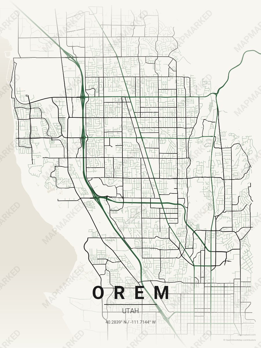Cream, Green & Black Prime style sample on Orem