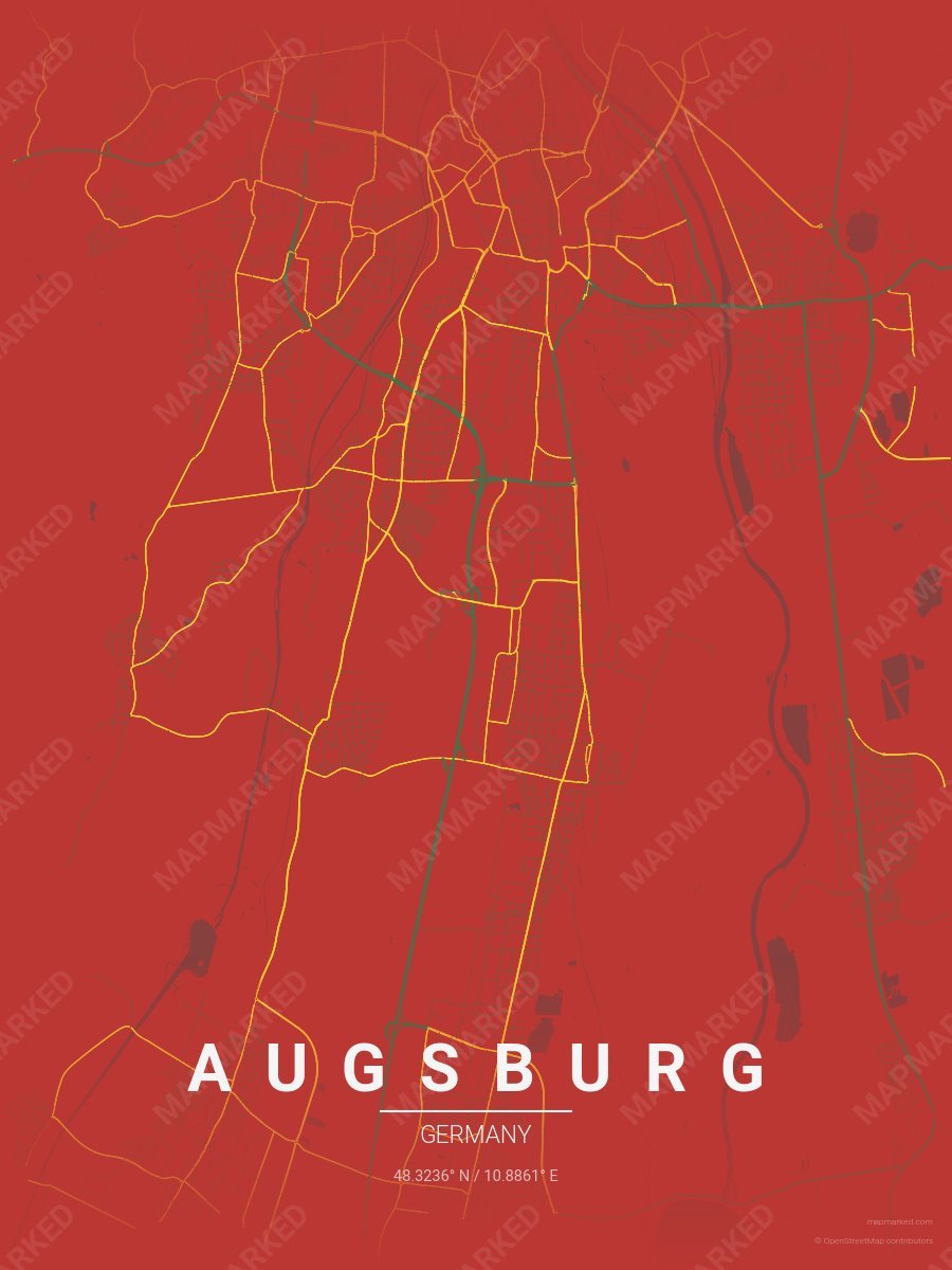 Red, Green & Yellow Heritage style sample on Augsburg De