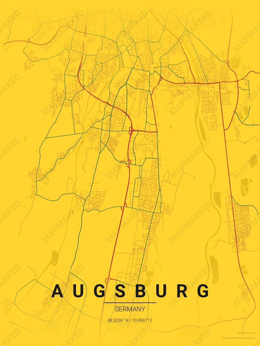 Yellow, Red & Green Heritage style sample on Augsburg De