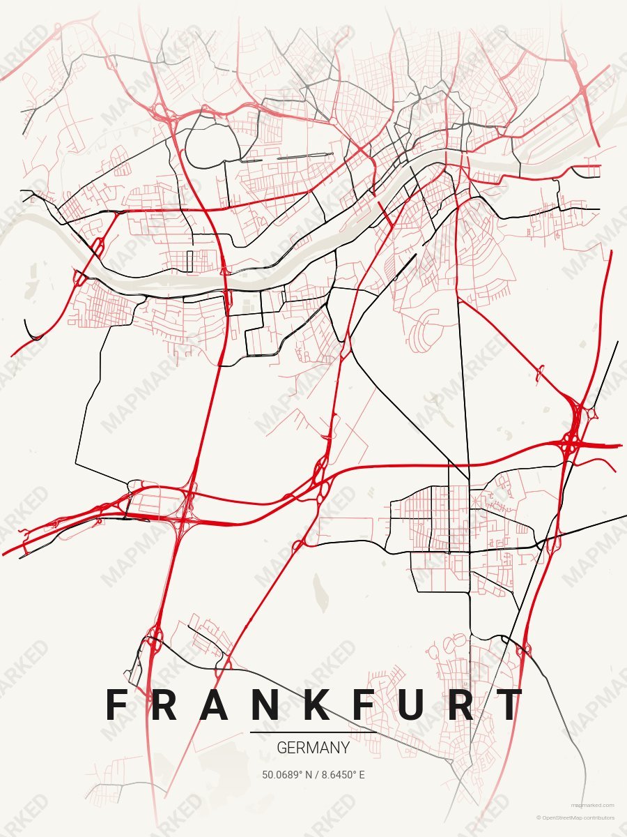 Cream, Red & Black Craft style sample on Frankfurt De