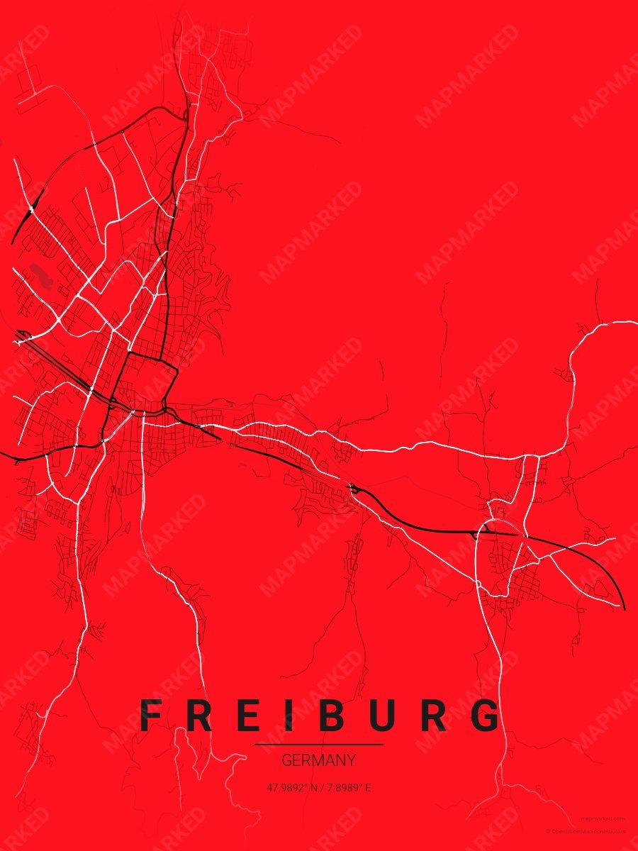 Red, Black & White Bold style sample on Freiburg De