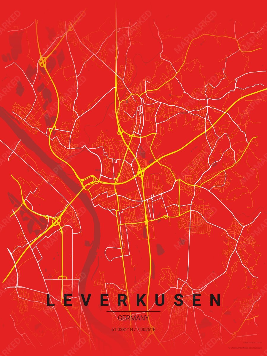 Red, Yellow & White Ethos style sample on Leverkusen De