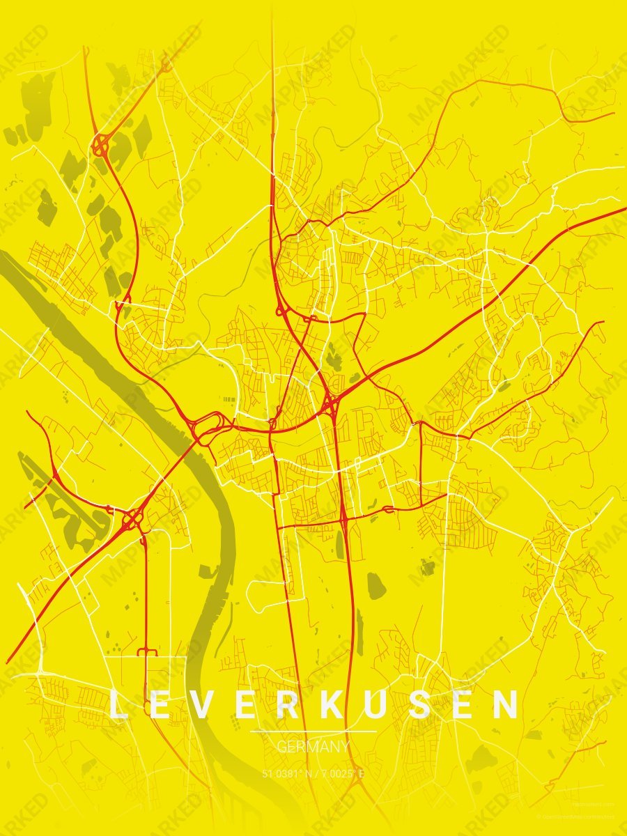 Yellow, Red & White Range style sample on Leverkusen De