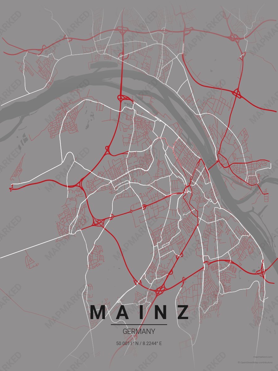 Gray, Red & White Heritage style sample on Mainz De