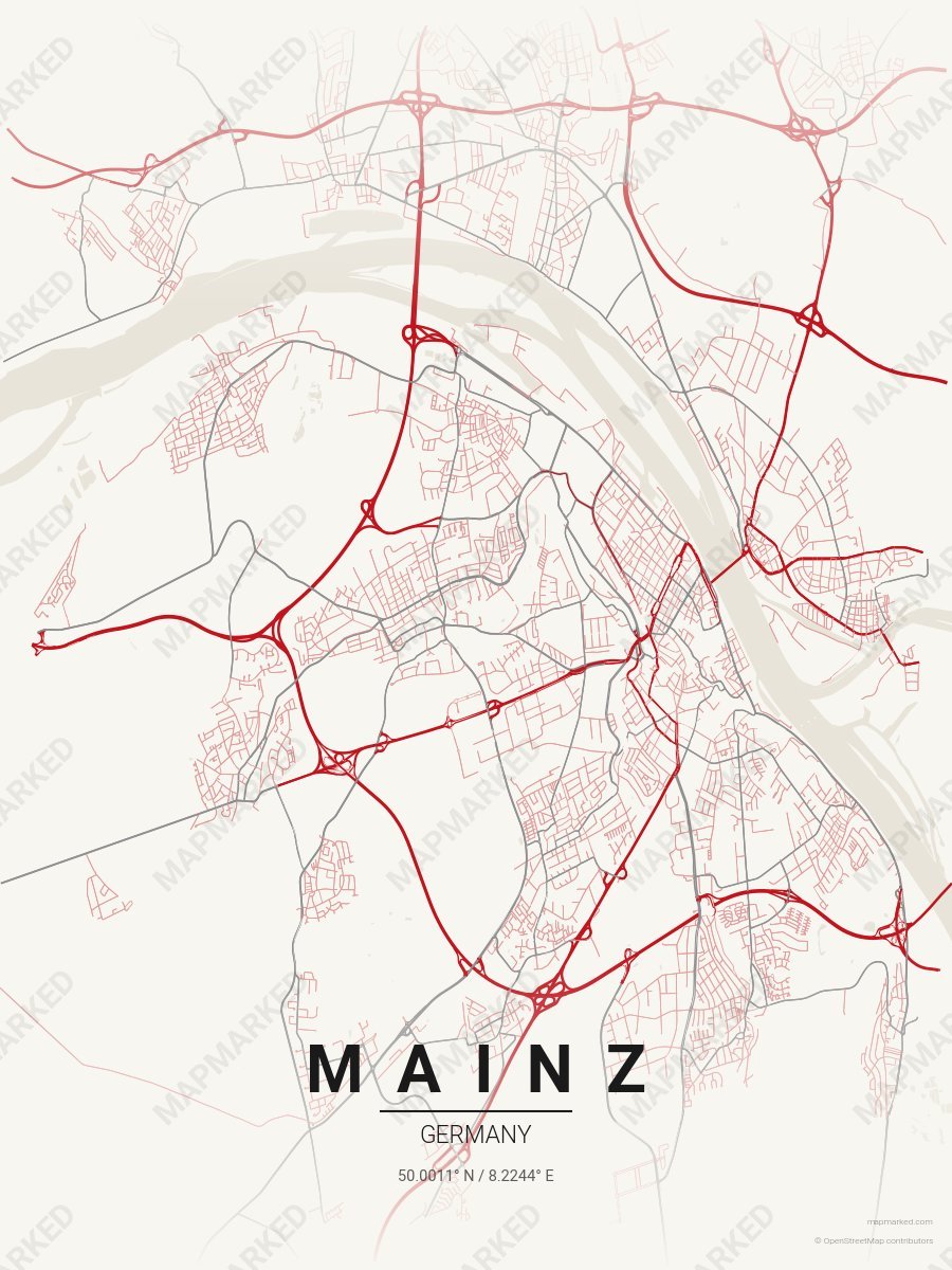 Cream, Red & Gray Contrast style sample on Mainz De