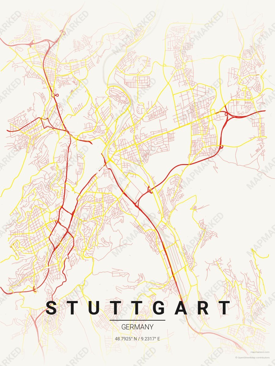 Cream, Red & Yellow Loft style sample on Stuttgart De