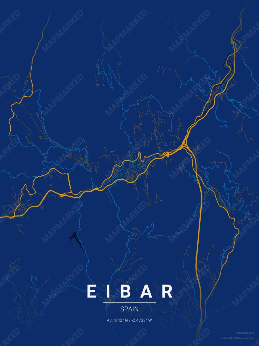 Dark Blue, Gold & Blue Aura style sample on Eibar Es