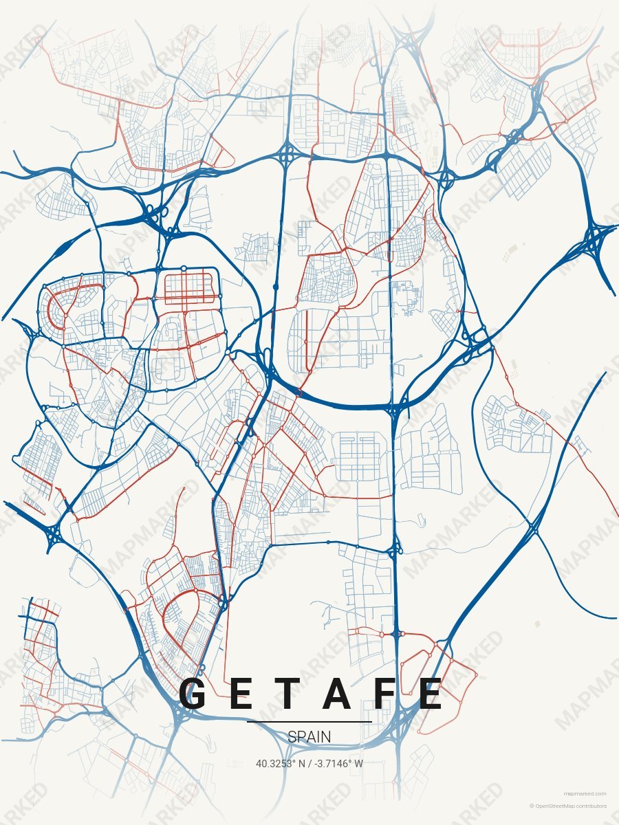 Cream, Blue & Red Cadence style sample on Getafe Es