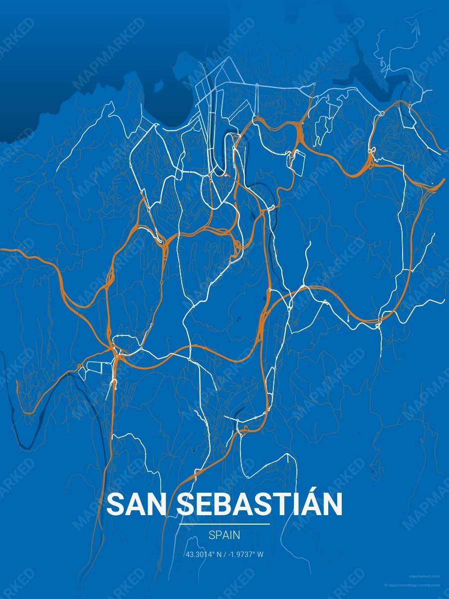 Blue, Gold & White Range style sample on San Sebasti N Es