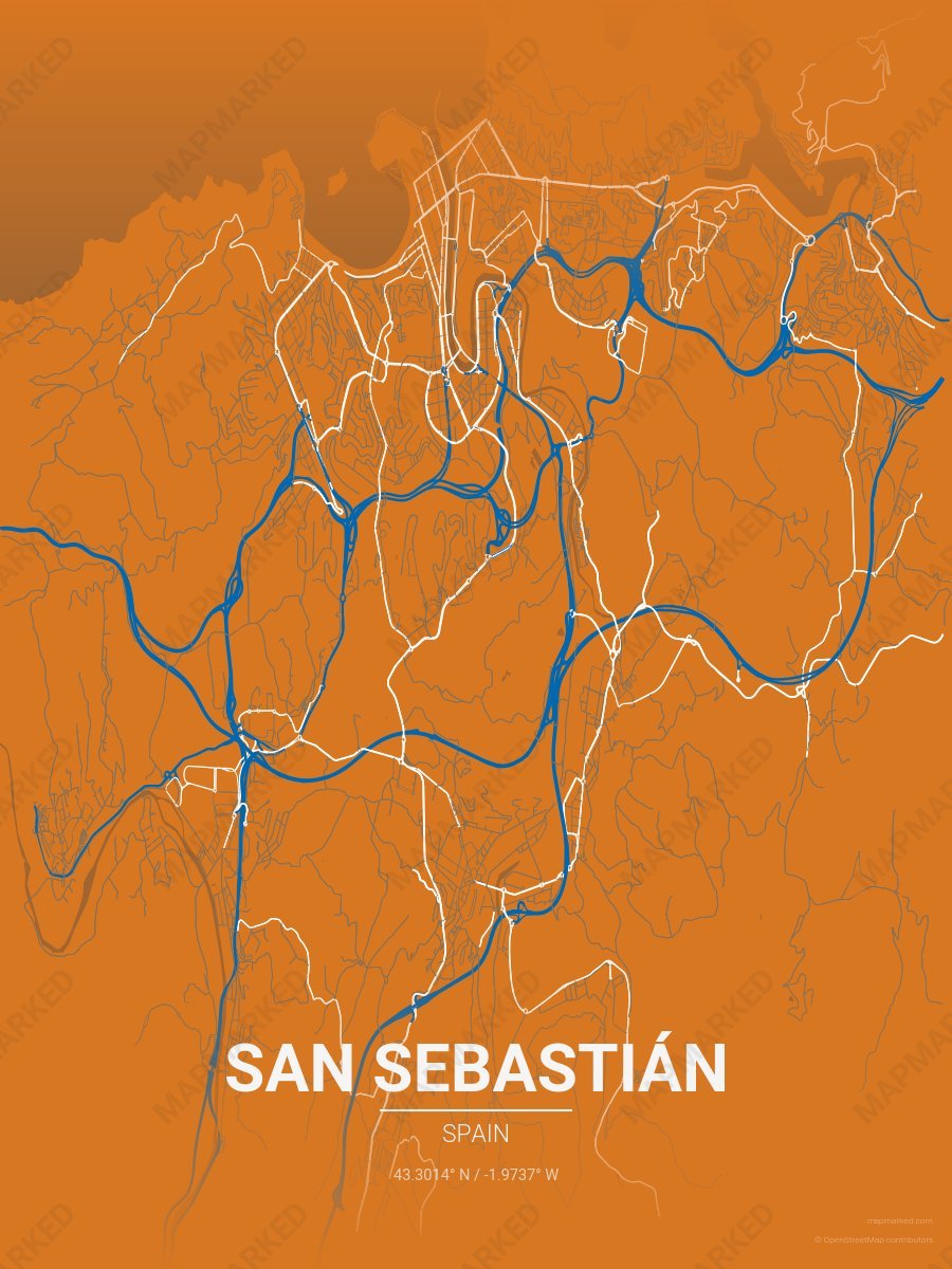 Gold, Blue & White Signature style sample on San Sebasti N Es