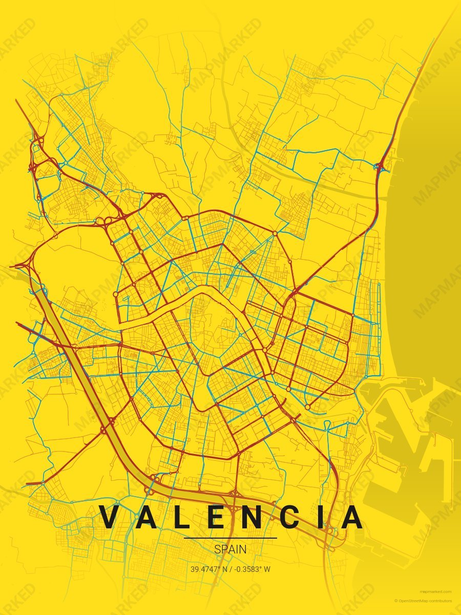Yellow, Orange & Blue Cadence style sample on Valencia Es