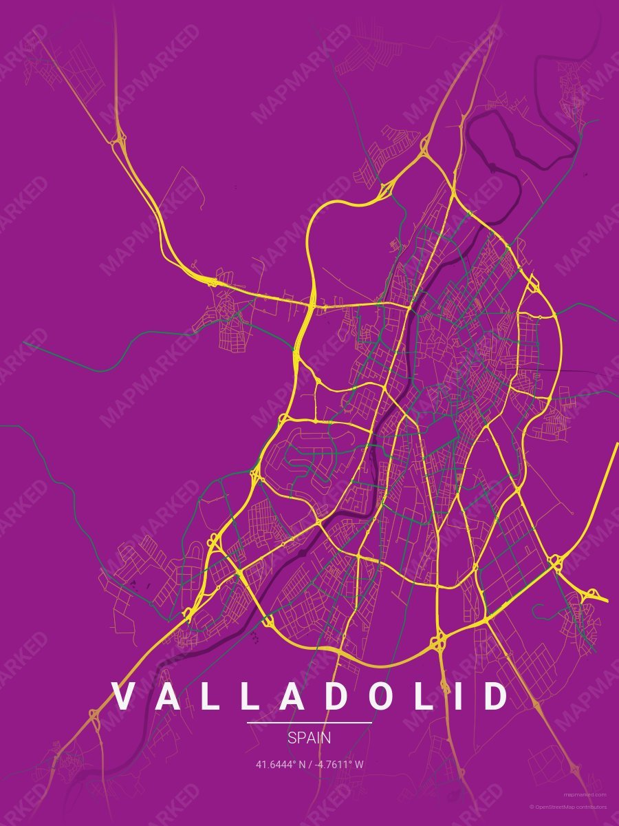 Violet, Yellow & Green Heritage style sample on Valladolid Es