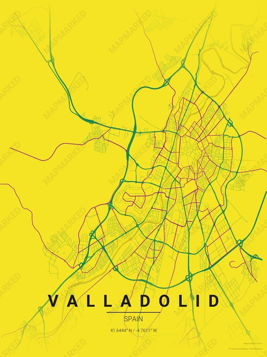 Yellow, Green & Violet Cadence style sample on Valladolid Es