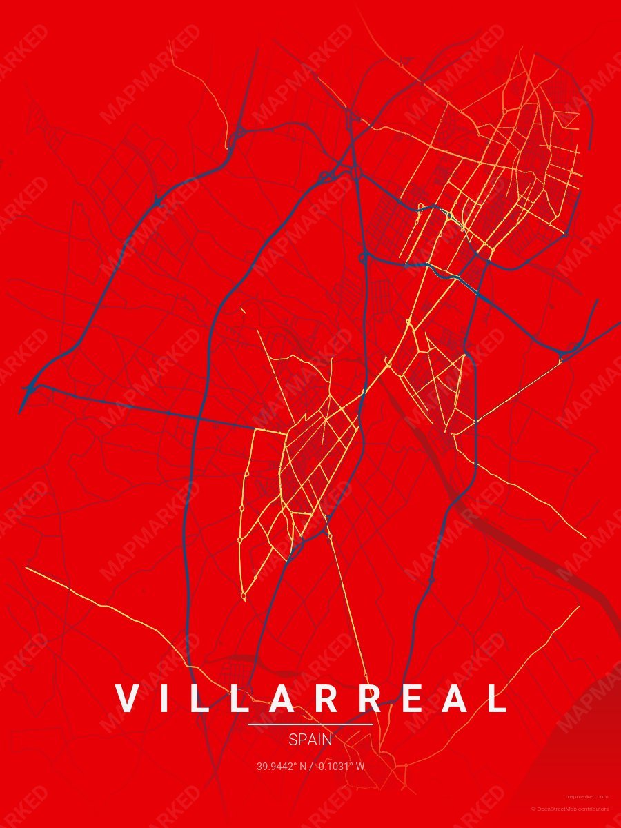 Red, Blue & Yellow Craft style sample on Villarreal Es