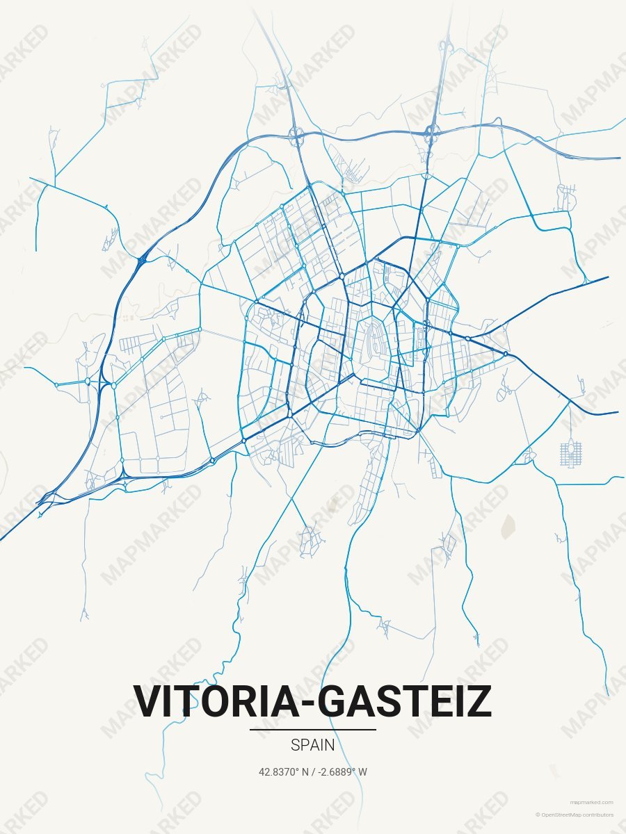 Cream, Blue & Light Blue Vista style sample on Vitoria Gasteiz Es