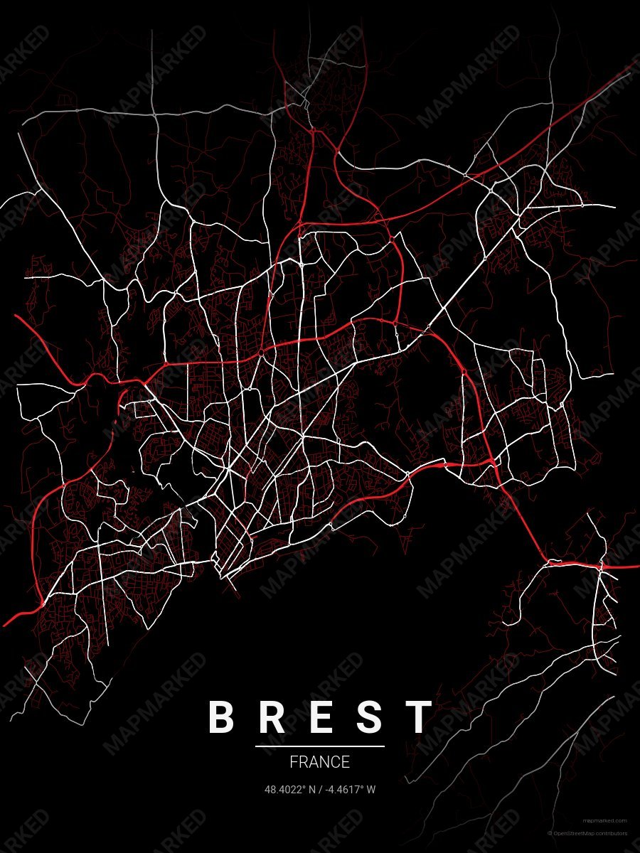 Black, Red & White Aura style sample on Brest Fr