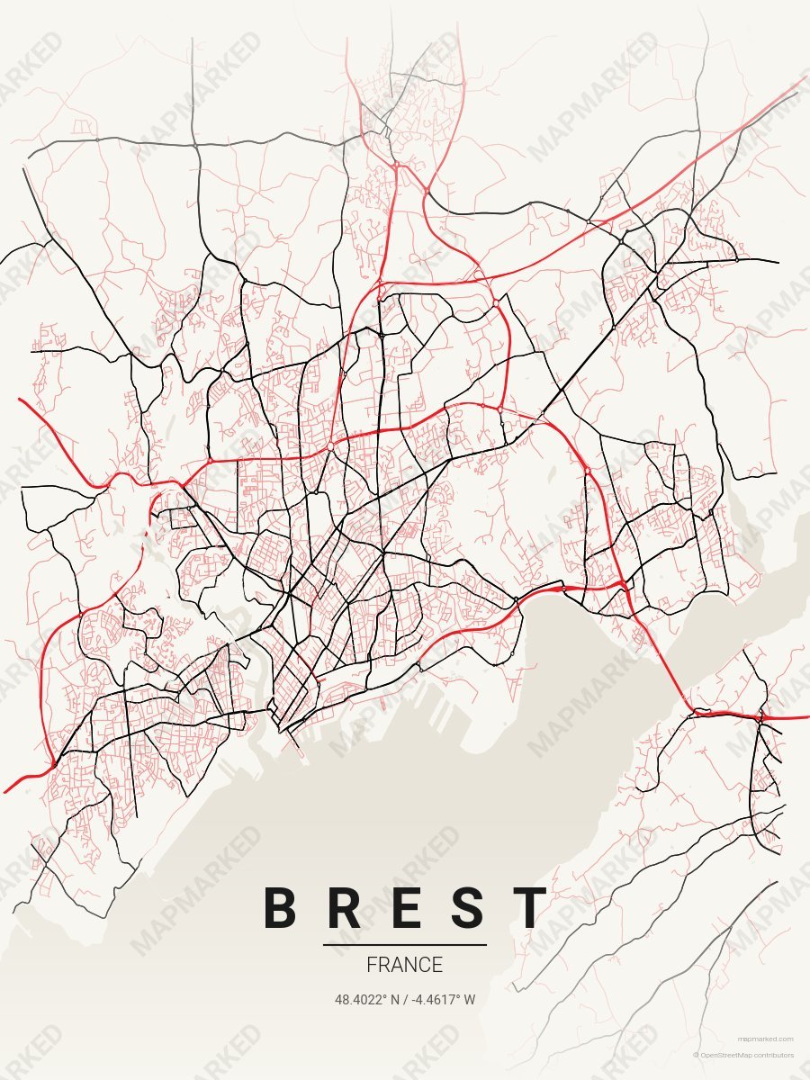 Cream, Red & Black Range style sample on Brest Fr