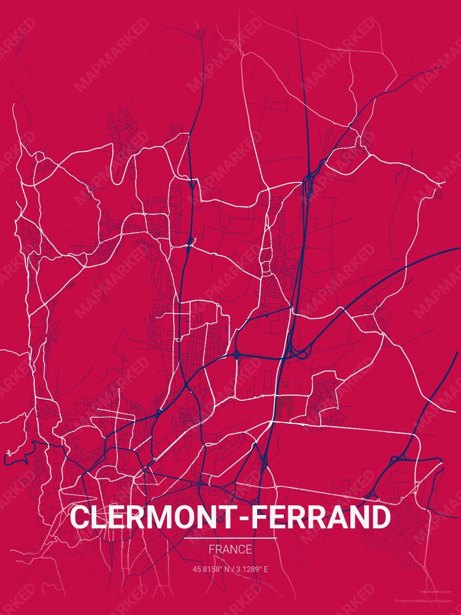 Red, Blue & White Duet style sample on Clermont Ferrand Fr