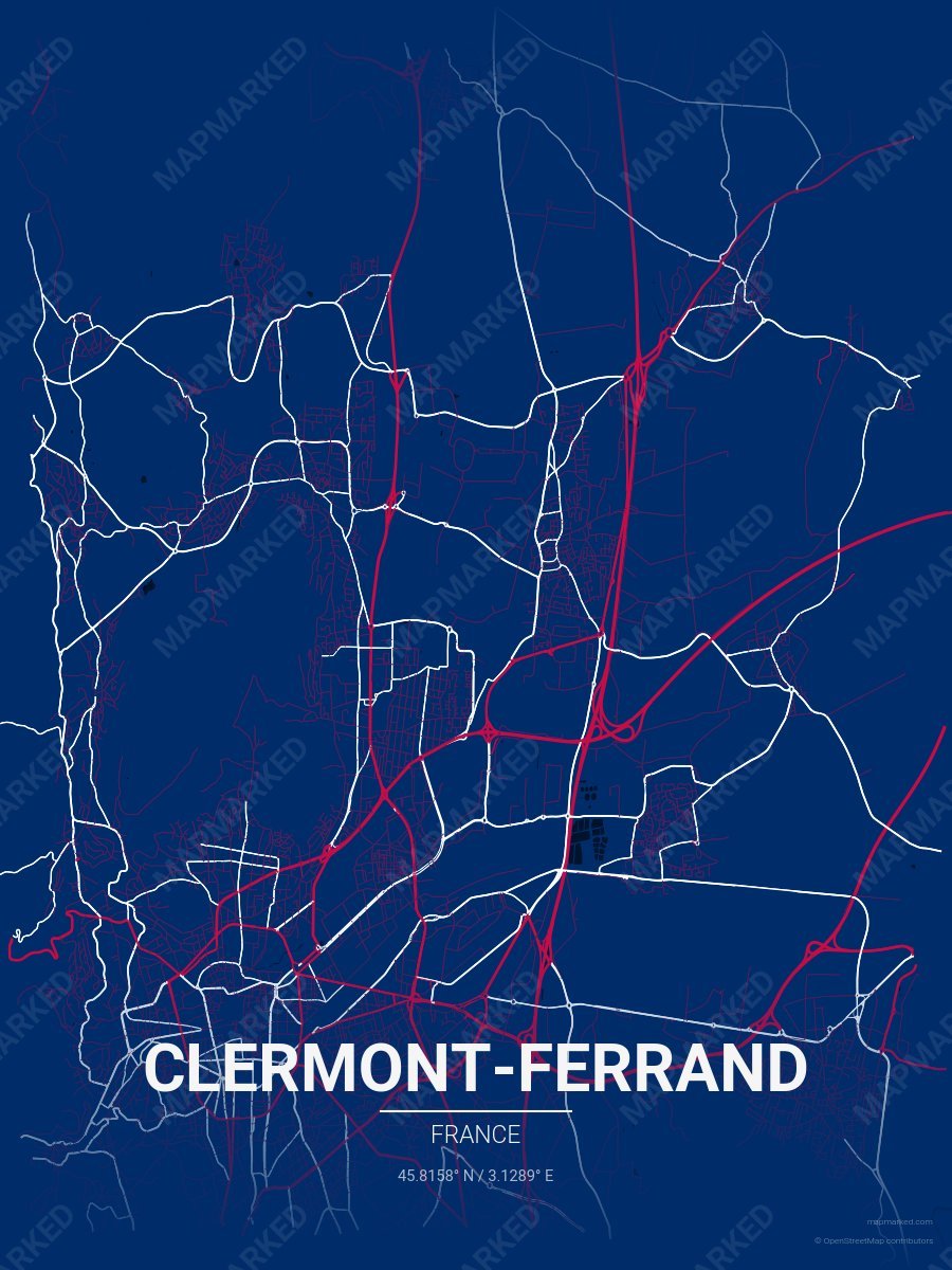 Blue, Red & White Aura style sample on Clermont Ferrand Fr