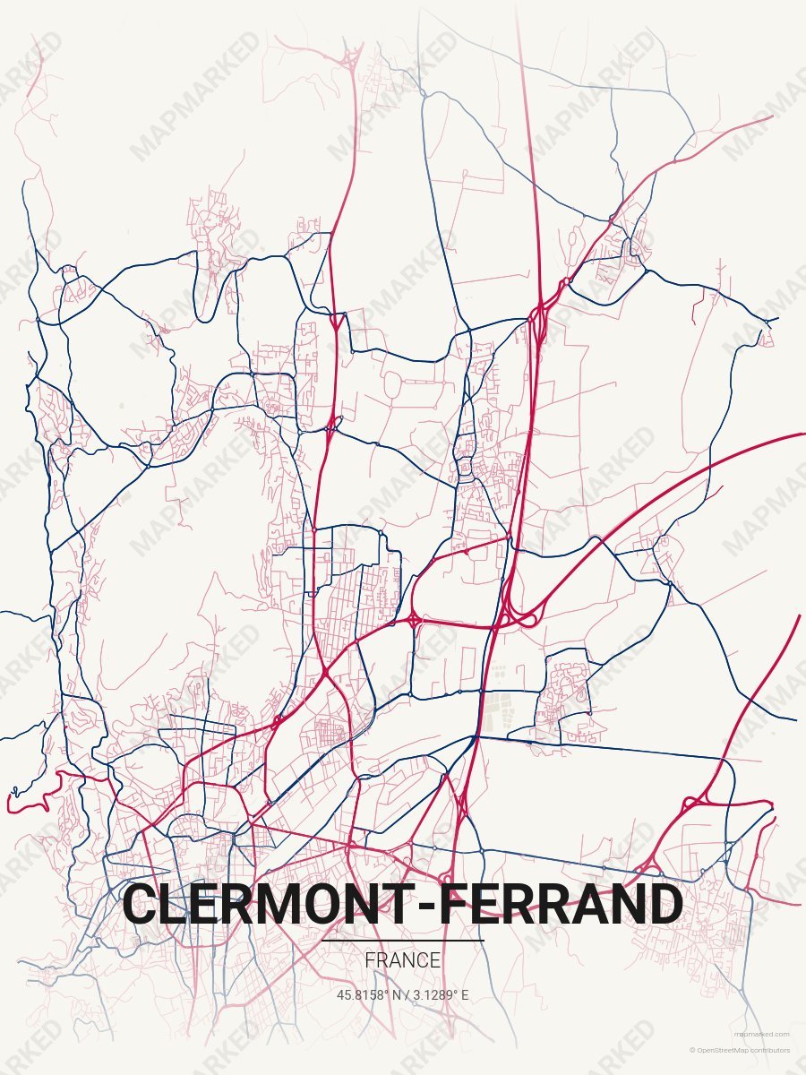Cream, Red & Blue Nova style sample on Clermont Ferrand Fr