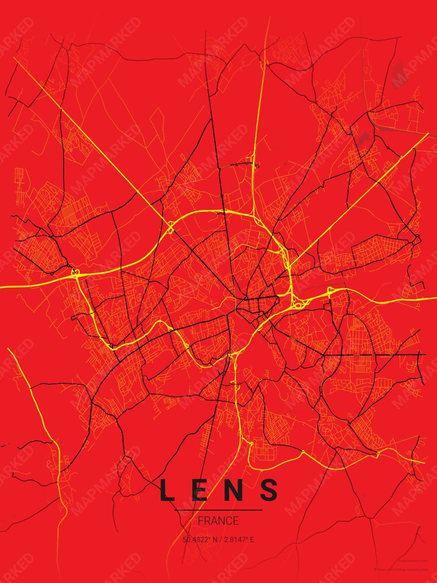 Red, Yellow & Black Craft style sample on Lens Fr