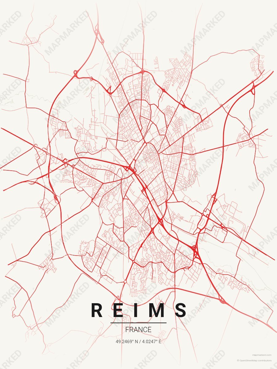 Cream & Red Motif style sample on Reims Fr