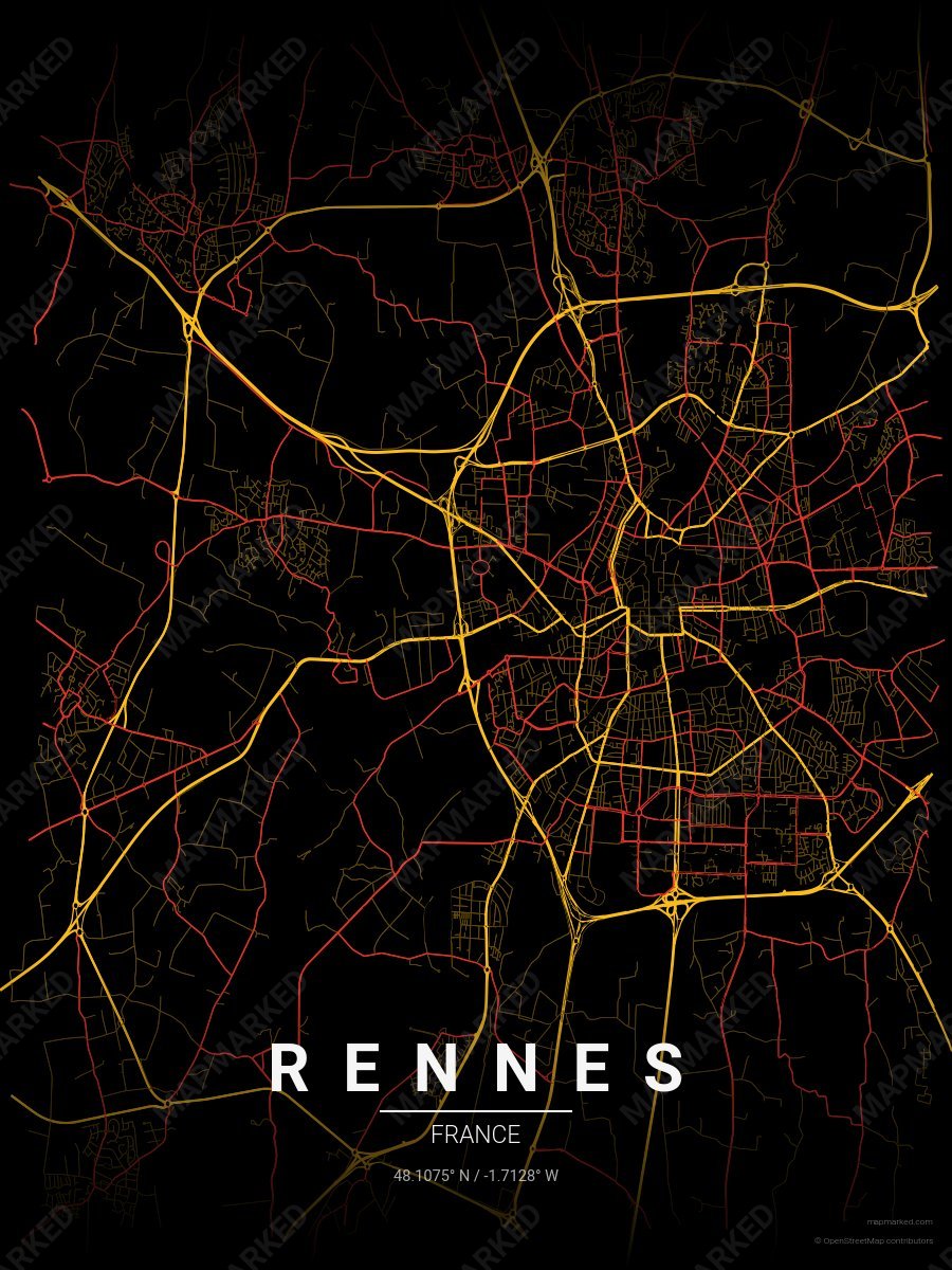 Black, Gold & Red Verve style sample on Rennes Fr
