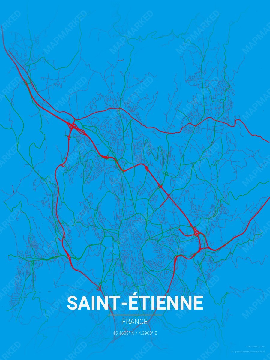Blue, Red & Green Prime style sample on Saint Tienne Fr