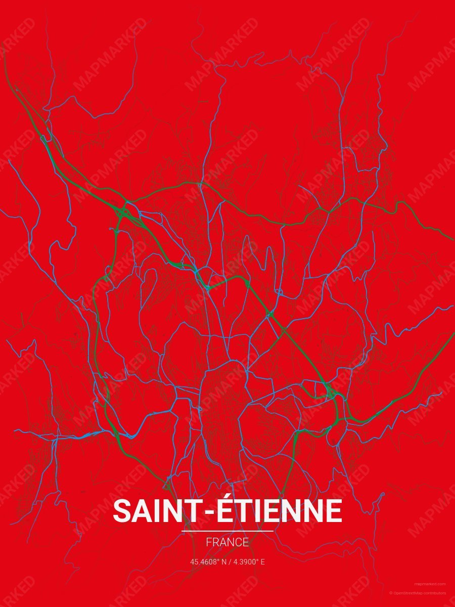 Red, Green & Blue Icon style sample on Saint Tienne Fr