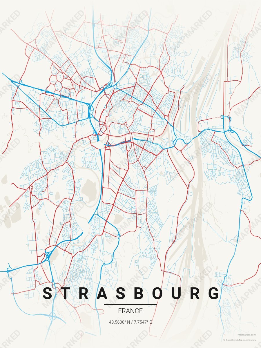 Cream, Blue & Red Nova style sample on Strasbourg Fr