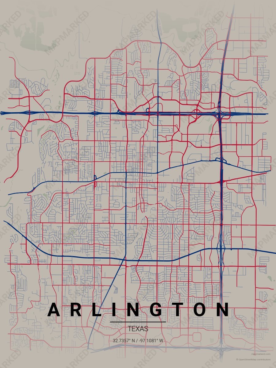 Light Gray, Blue & Red Icon style sample on Arlington