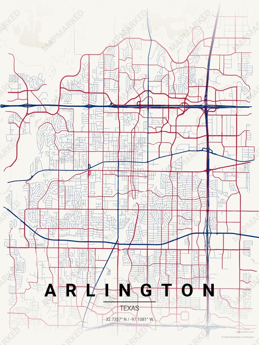 Cream, Blue & Red Motif style sample on Arlington