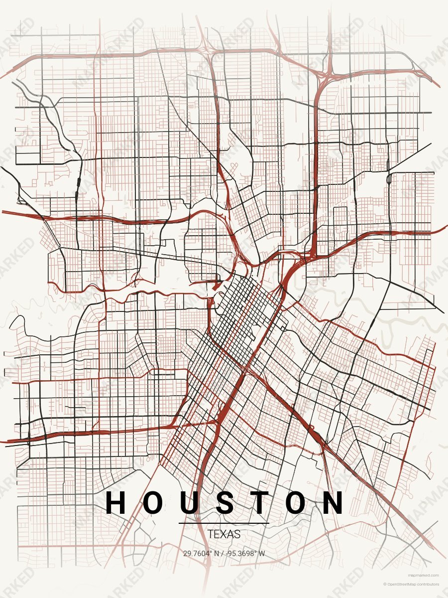 Cream, Brick & Black Atlas style sample on Houston