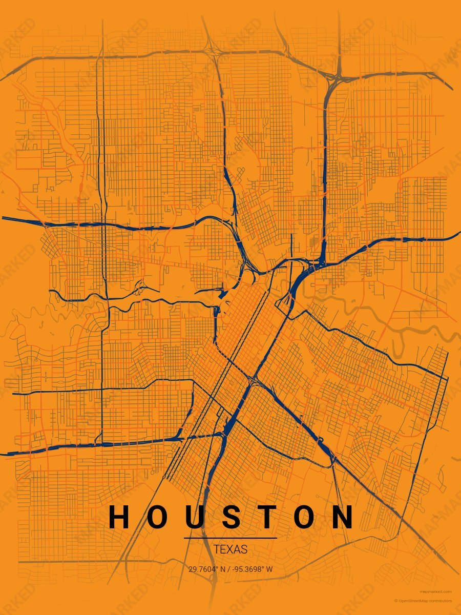 Light Orange, Navy & Orange Heritage style sample on Houston