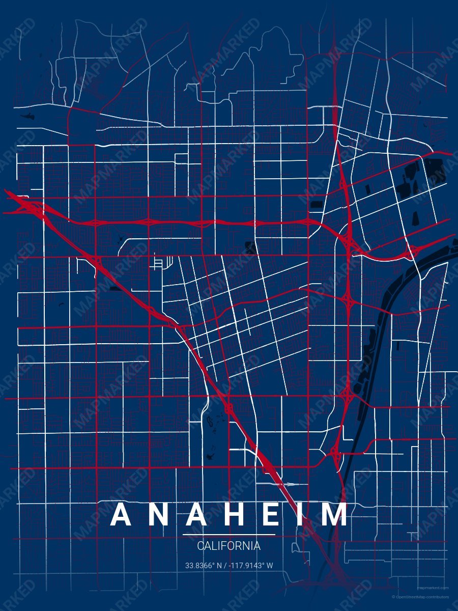 Blue, Red & White Prime style sample on Anaheim