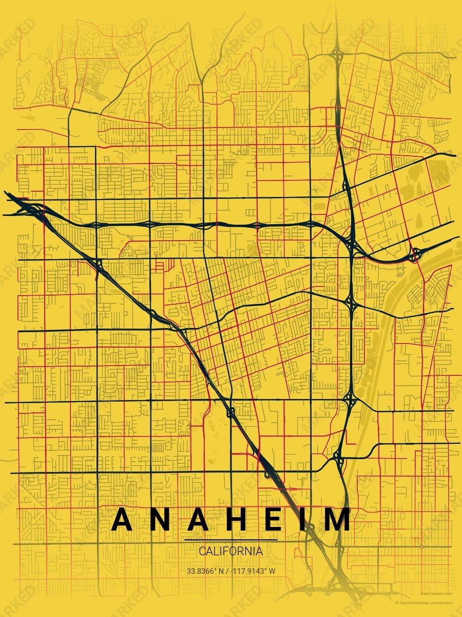 Yellow, Blue & Red Range style sample on Anaheim