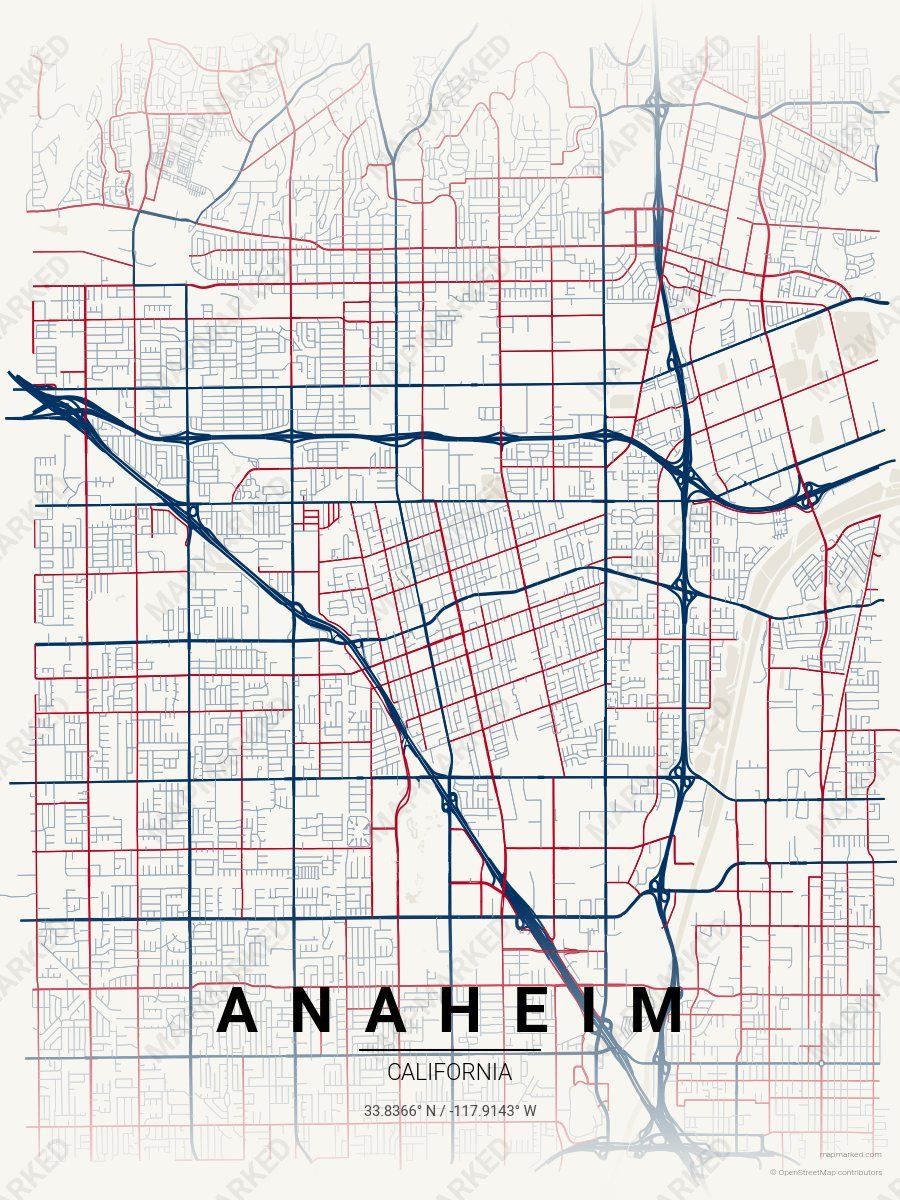 White, Blue & Red Verve style sample on Anaheim