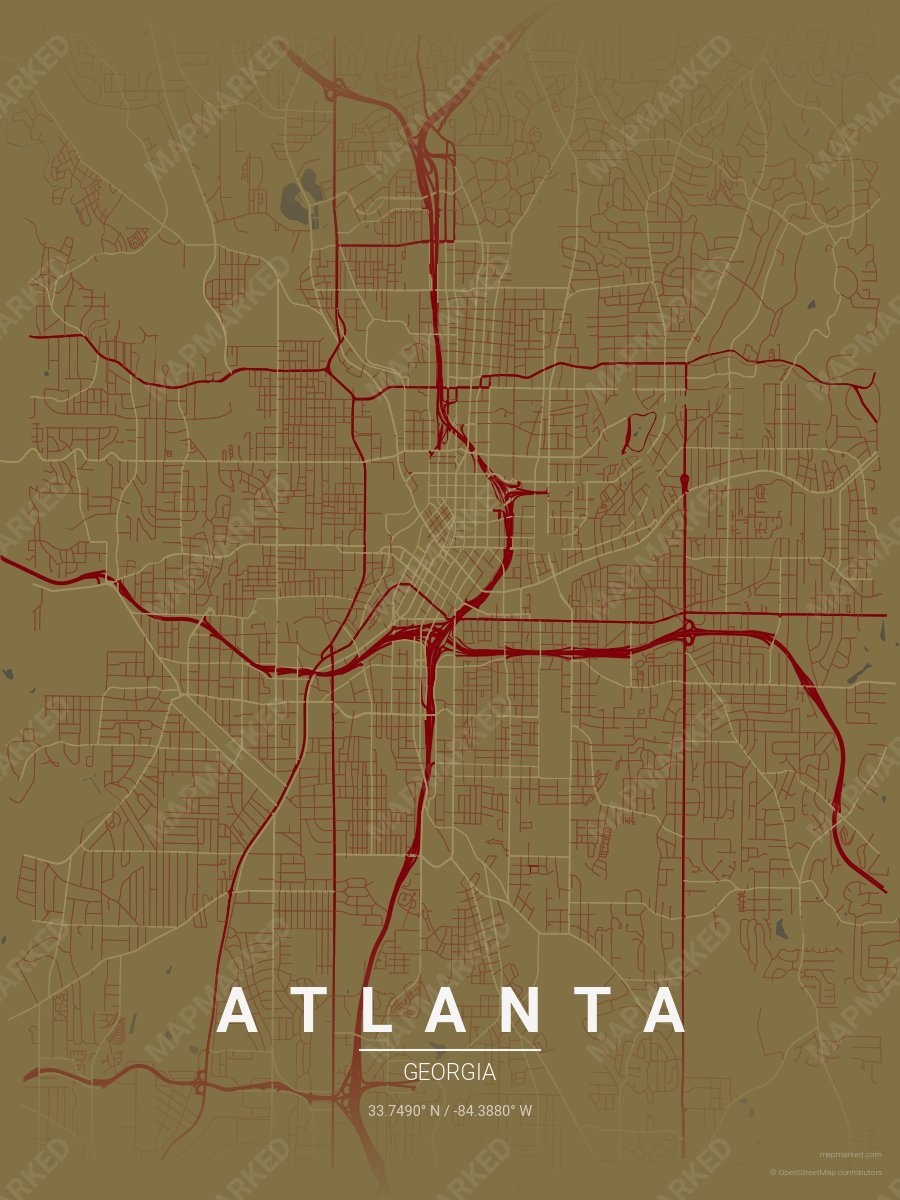 Dark Gold, Dark Red & Gold Signature style sample on Atlanta