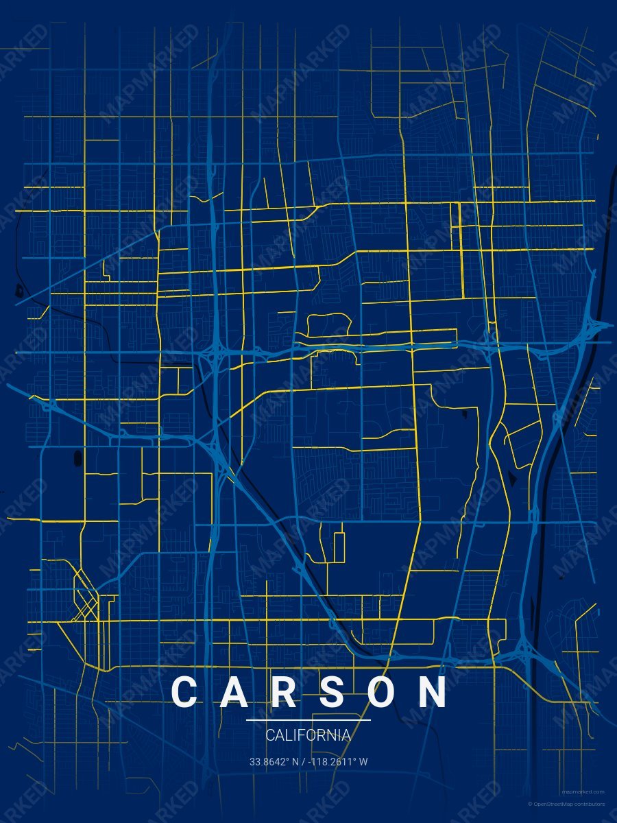 Blue, Blue & Gold Classic style sample on Carson