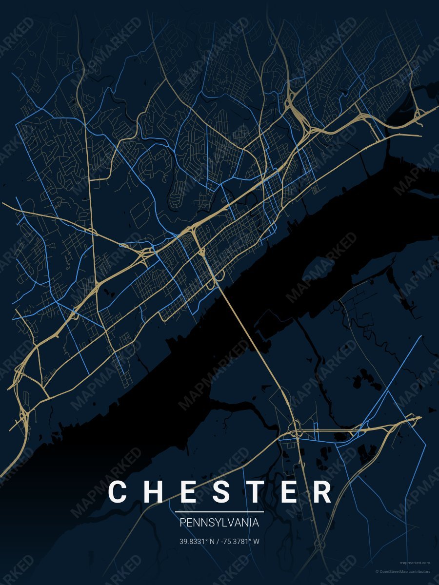 Blue & Gold Contrast style sample on Chester