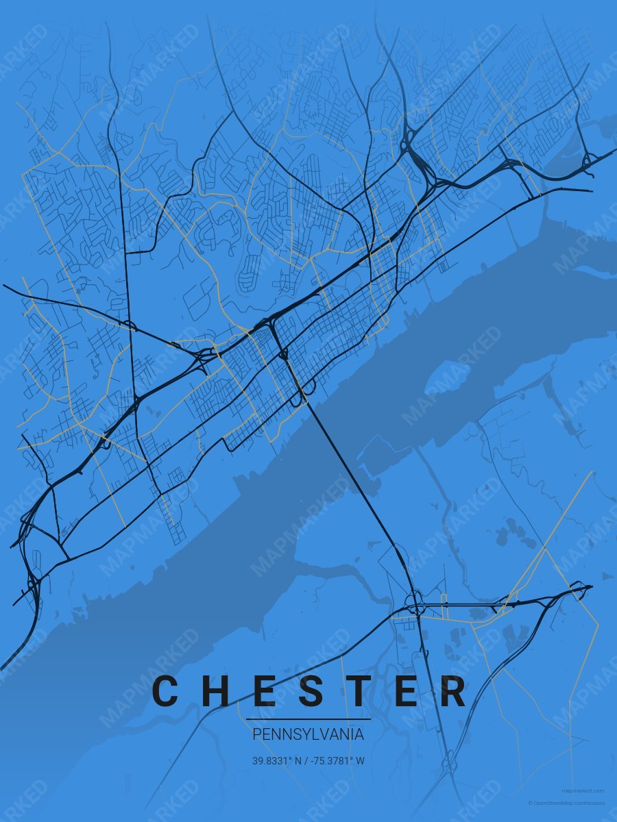 Blue, Blue & Gold Statement style sample on Chester