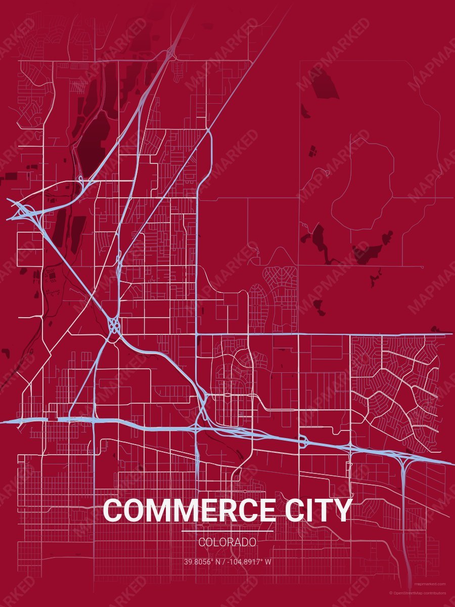 Burgundy, Blue & Silver Classic style sample on Commerce City