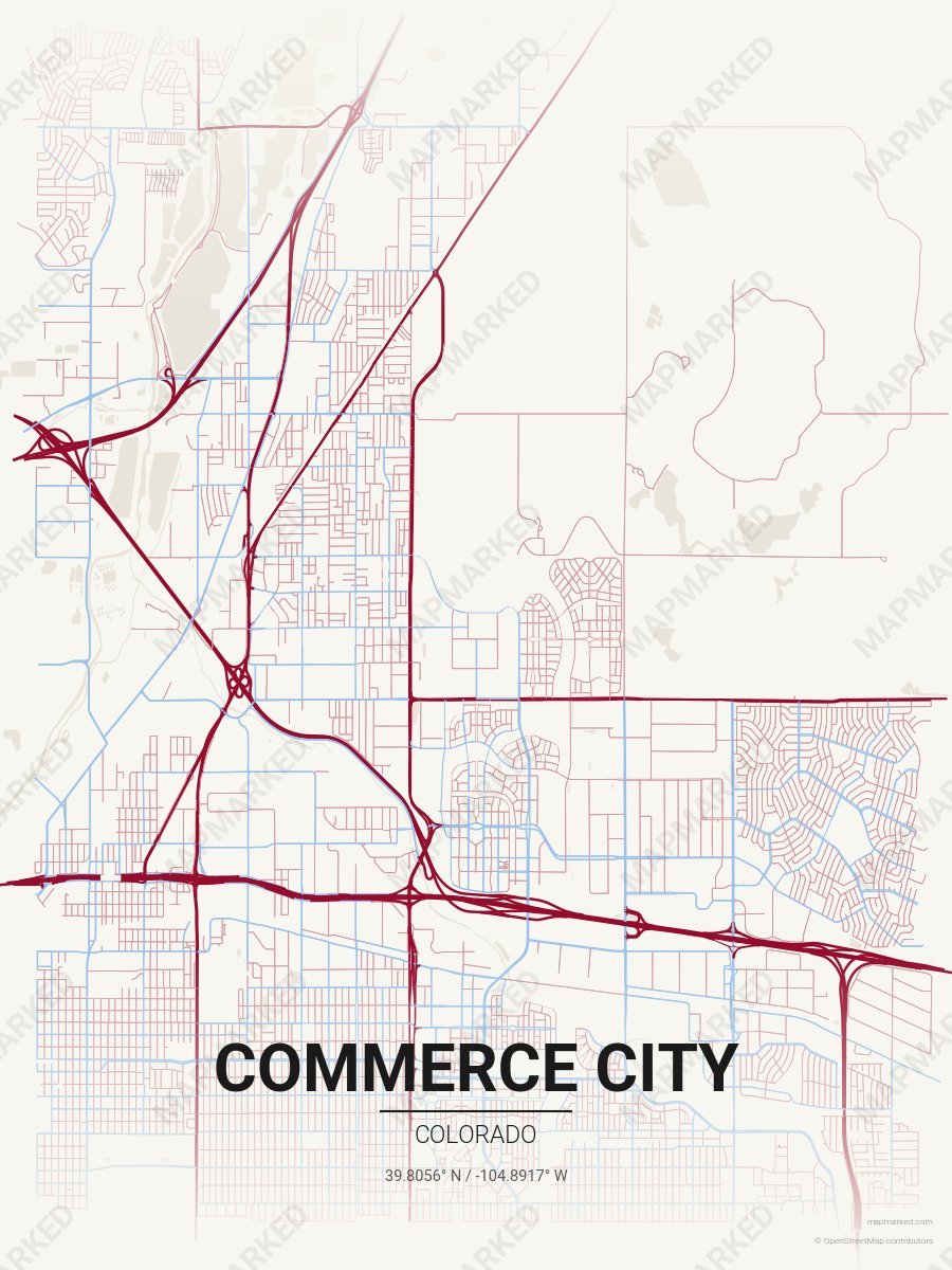 Cream, Burgundy & Blue Icon style sample on Commerce City