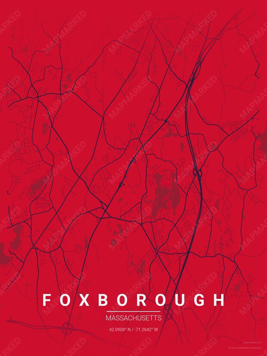 Red & Blue Standard style sample on Foxborough