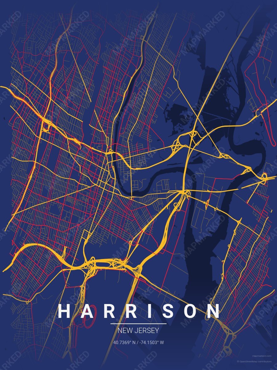 Blue, Yellow & Red Icon style sample on Harrison New
